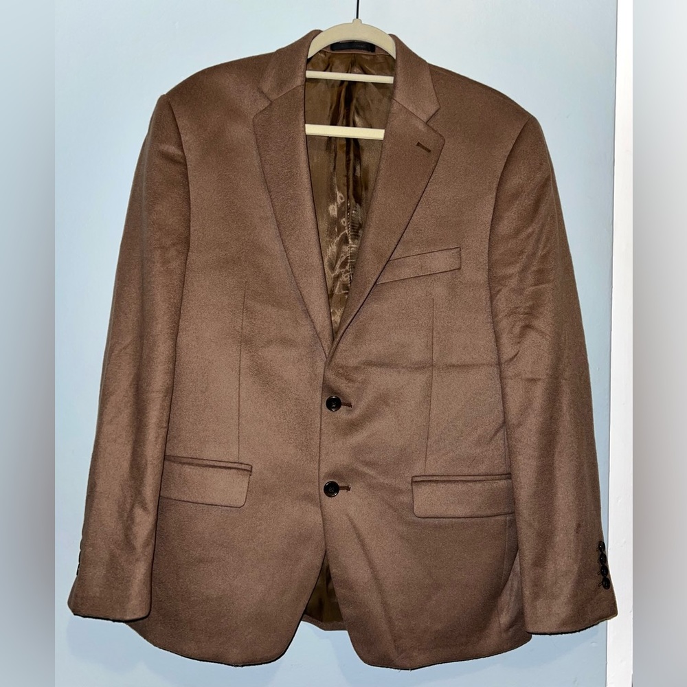 Neiman Marcus Tollegno 1900 - 100% Cashmere Sports Coat Blazer - Tan Brown 40R